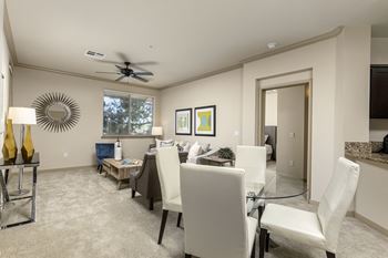Warm living and dining room